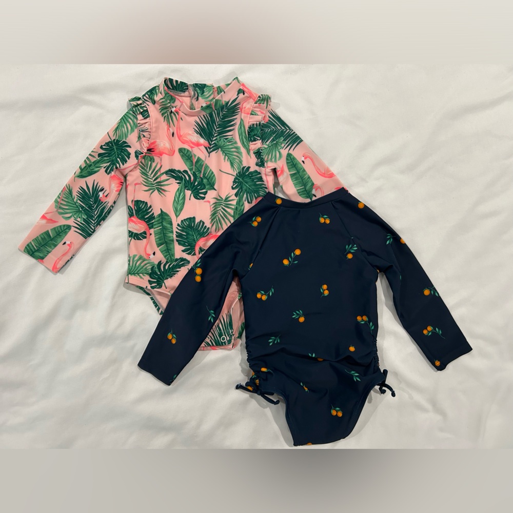Old Navy 6-12 Month Long Sleeve Swimsuit Bathing Suit Bundle sister matching